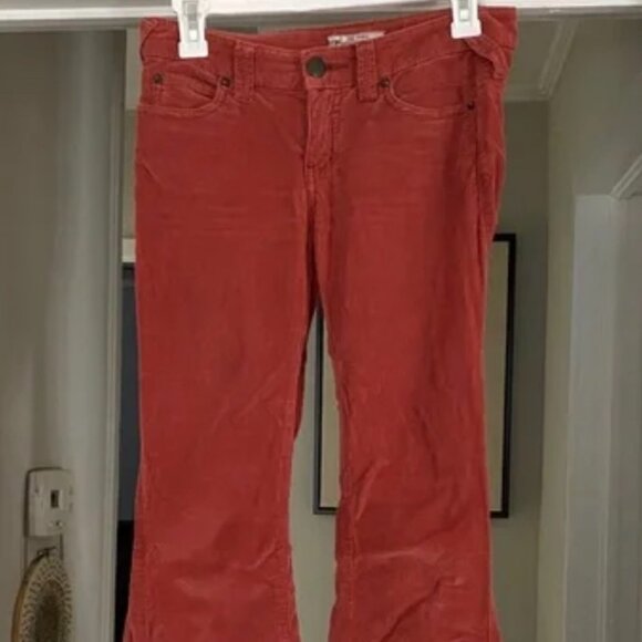 Free People Karma Corduroy Exaggerate Flare Jeans – Red Dahlia, Size 27 - Picture 14 of 14